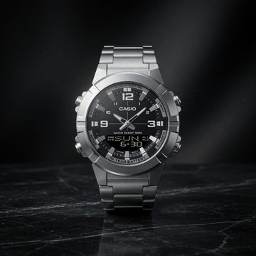 CASIO ANALOGUE DIGITAL MENS STAINLESS STEEL